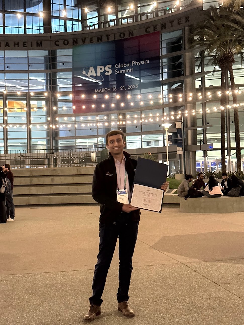 Vaibhav Mohanty standing with his first place prize.