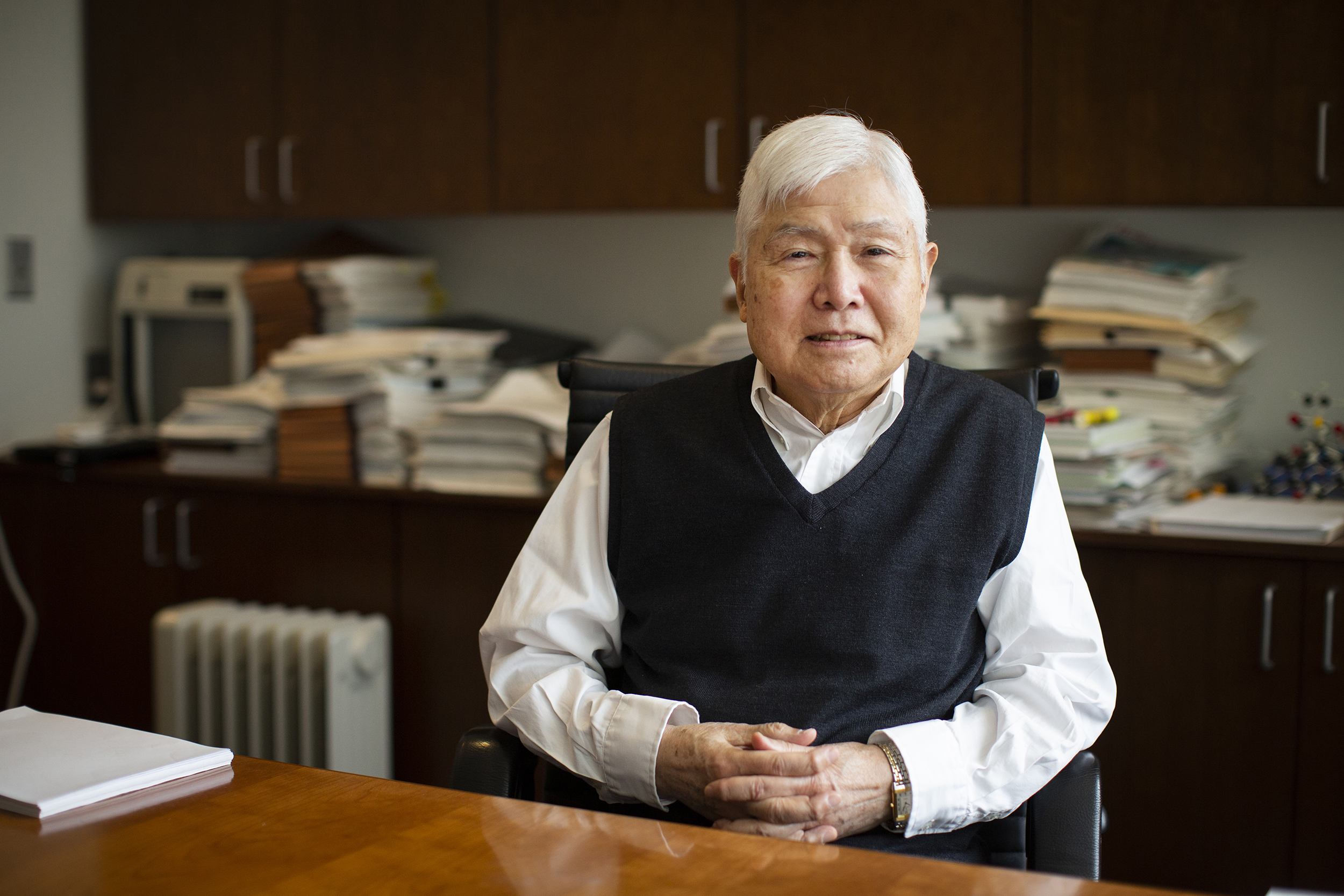 Yoshito Kishi, in his office