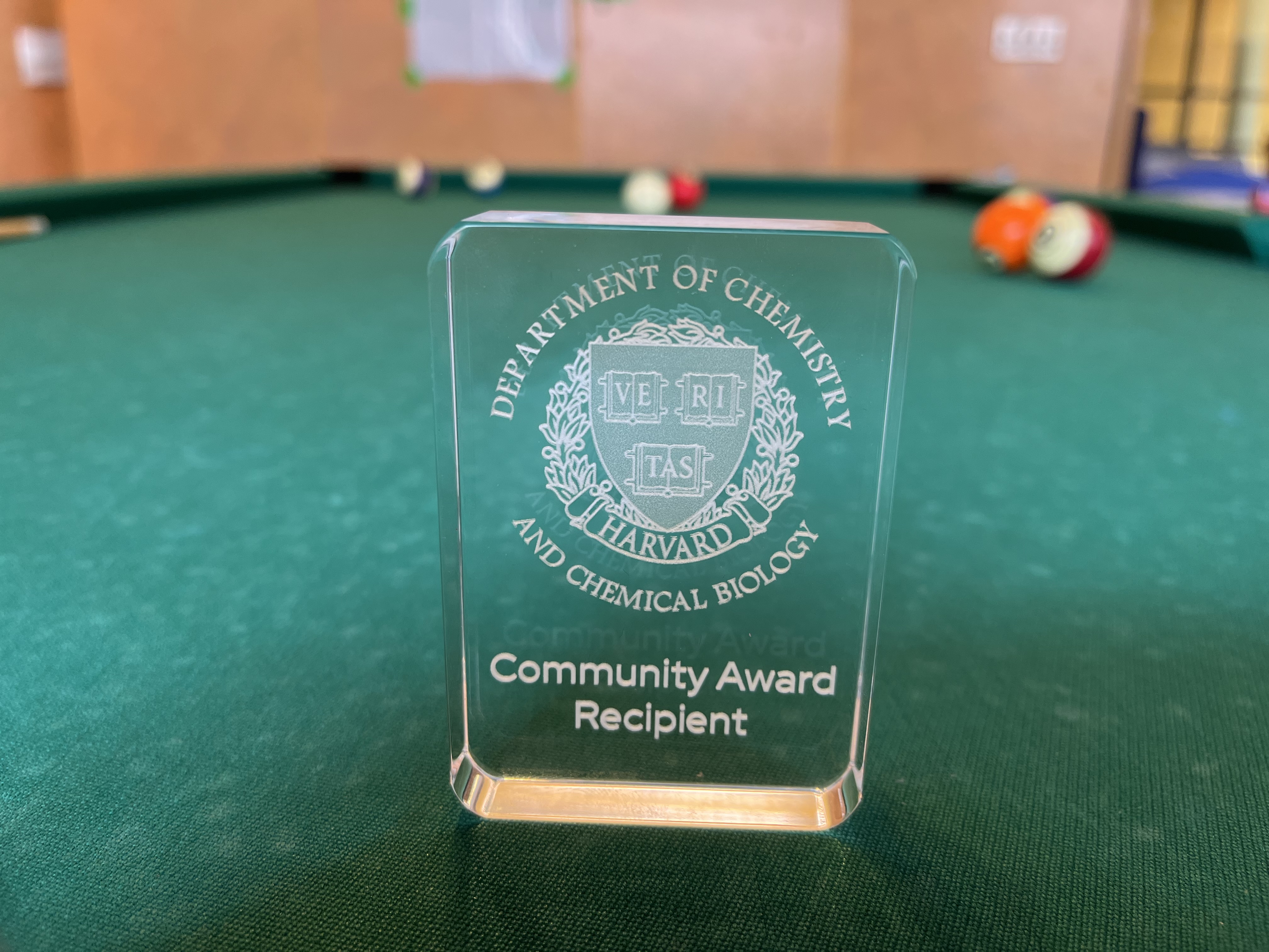 CCB Community Award in the Department Center