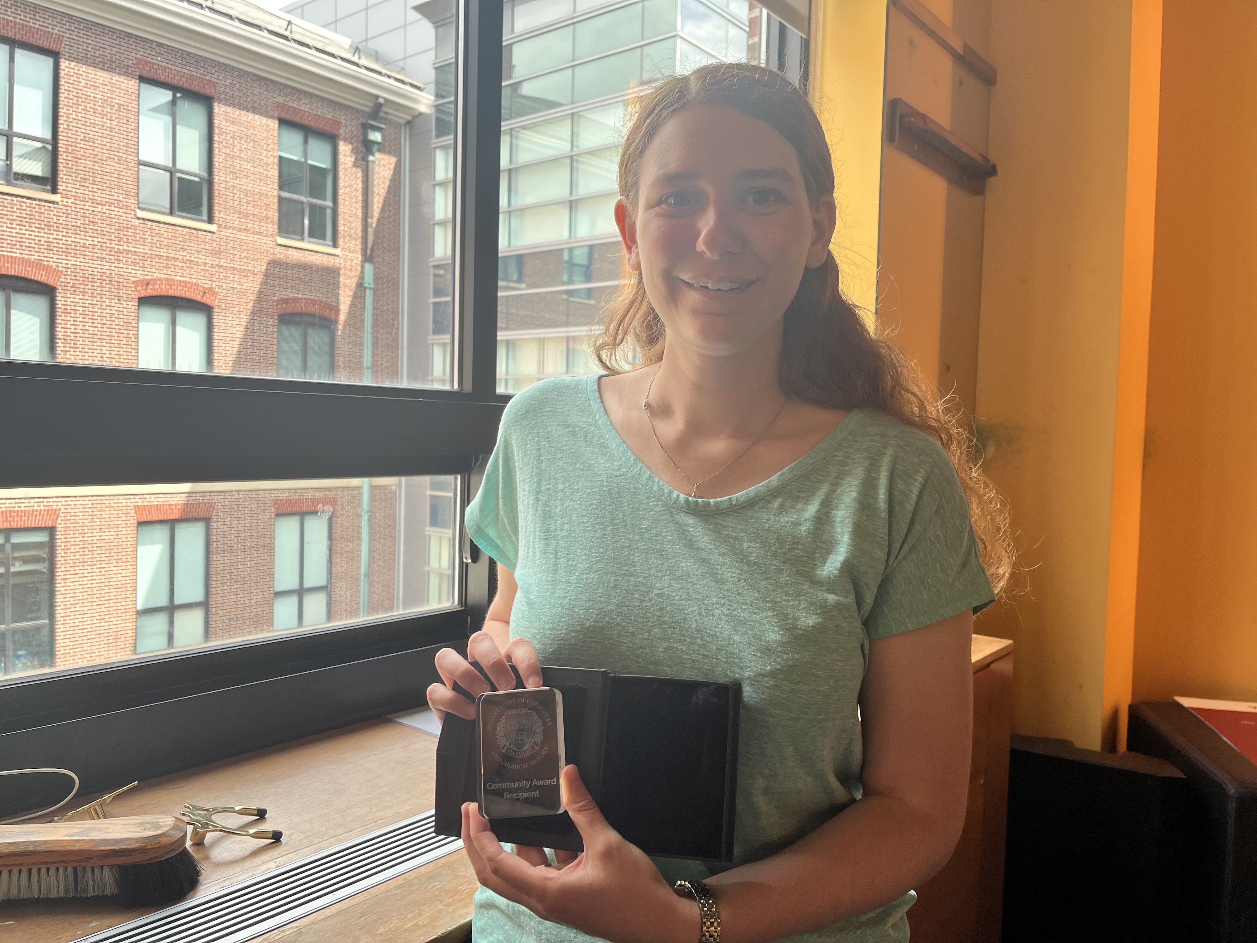 Ally Freedy receives the CCB Community Award in the Department Center