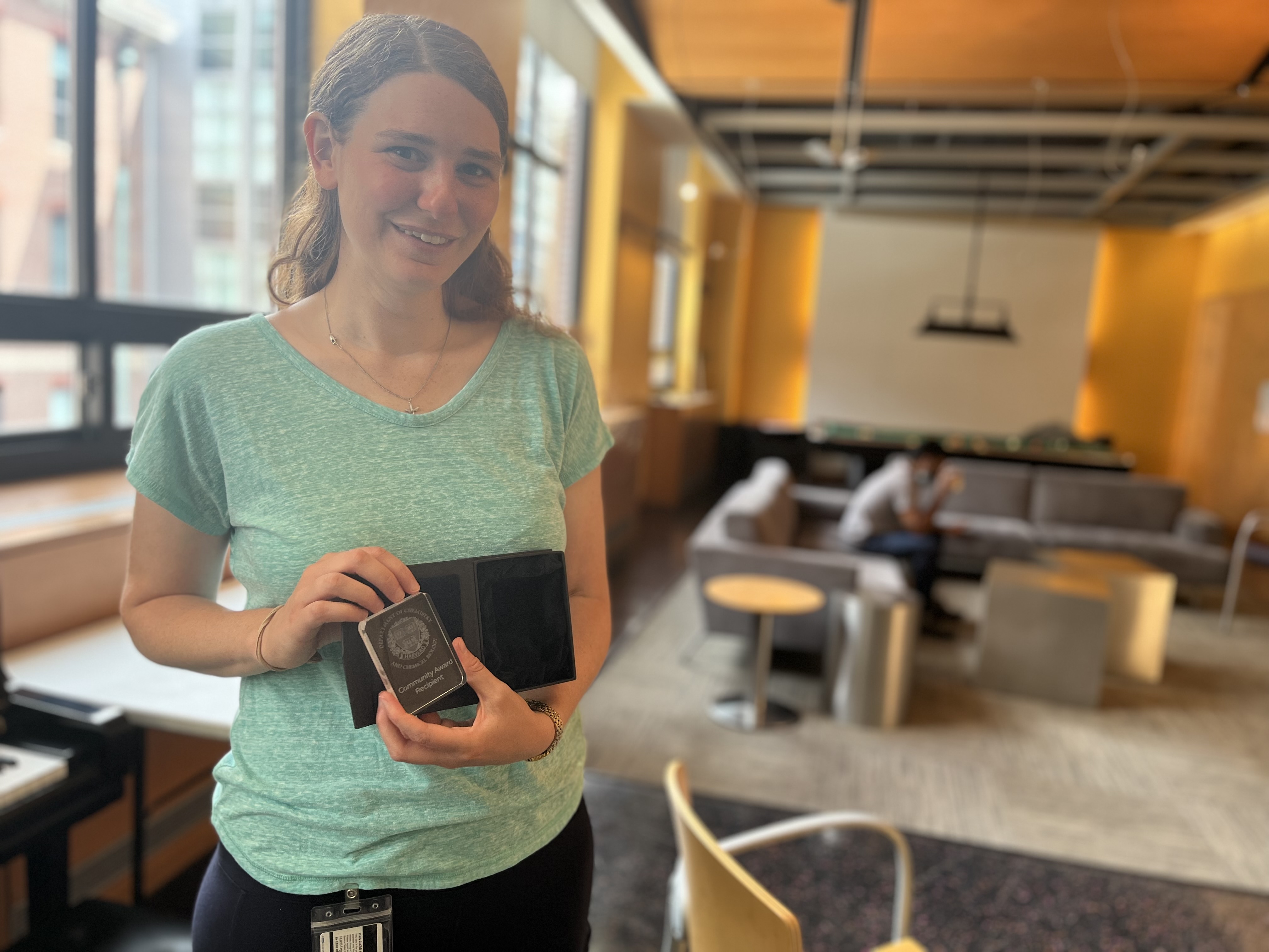 Ally Freedy receives the CCB Community Award in the Department Center