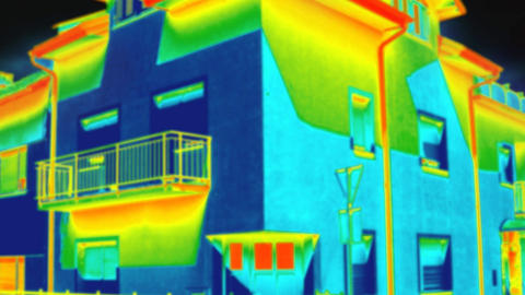 A thermovision image of a house