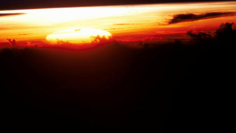 Sunrise view taken by astronauts aboard the Space Shuttle Columbia