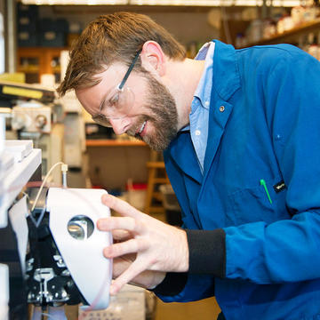 Brian Cafferty in the lab