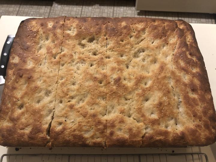 A photo of focaccia