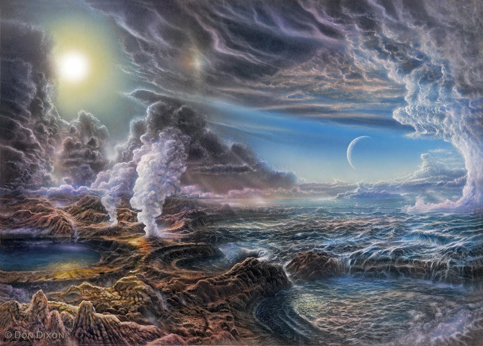 An artist's rendition of early Earth