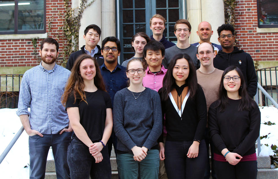 A photo of the Mason group assembled behind the chemistry complex