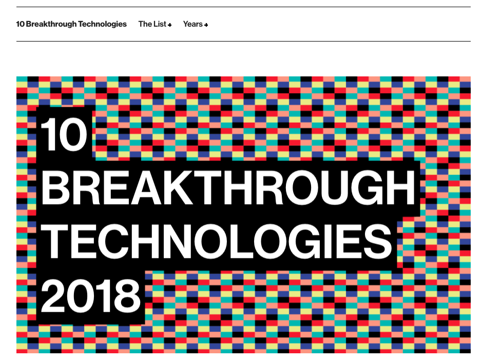MIT's 10 Breakthrough Technologies