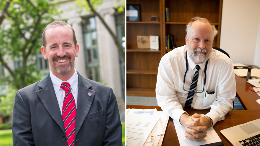 Two separate photos: One of Frank Doyle, the other of Christopher Stubbs